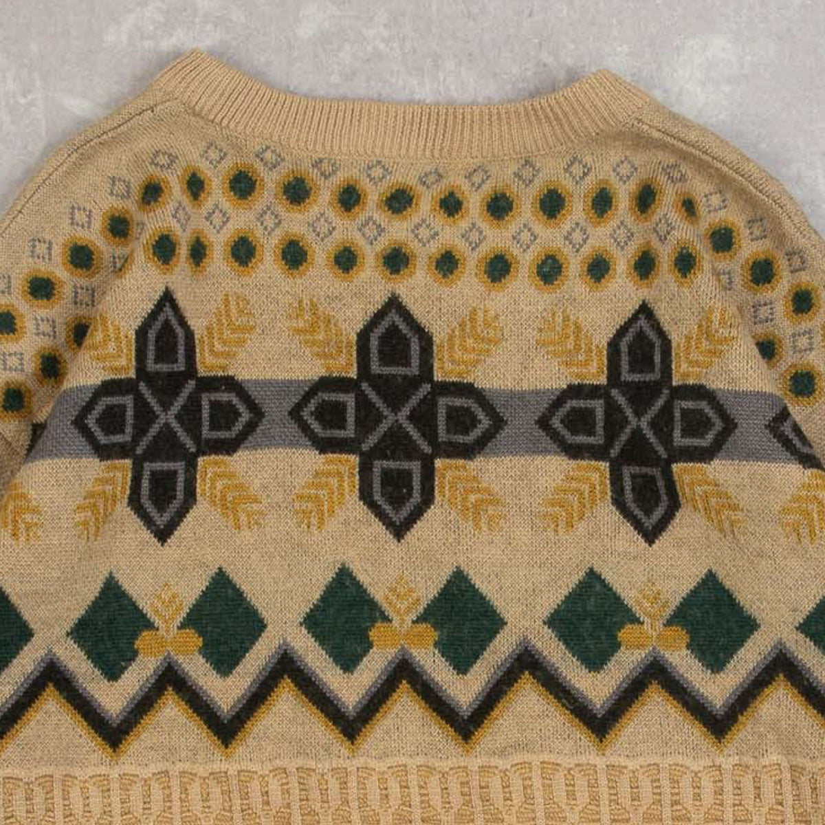 MEN'S VINTAGE 1990S STRUCTURED PATTERNED KNITTED JUMPER - MEDIUM