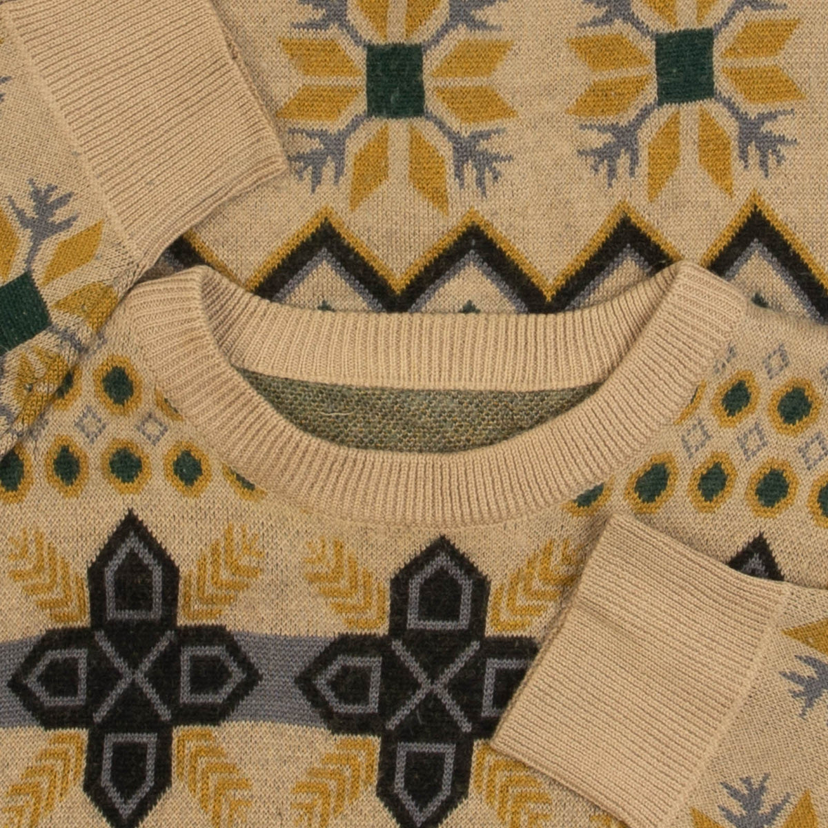MEN'S VINTAGE 1990S STRUCTURED PATTERNED KNITTED JUMPER - MEDIUM