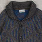 MEN'S VINTAGE 1980S RIBBED DIAMOND KNITTED CARDIGAN - MEDIUM