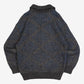 MEN'S VINTAGE 1980S RIBBED DIAMOND KNITTED CARDIGAN - MEDIUM
