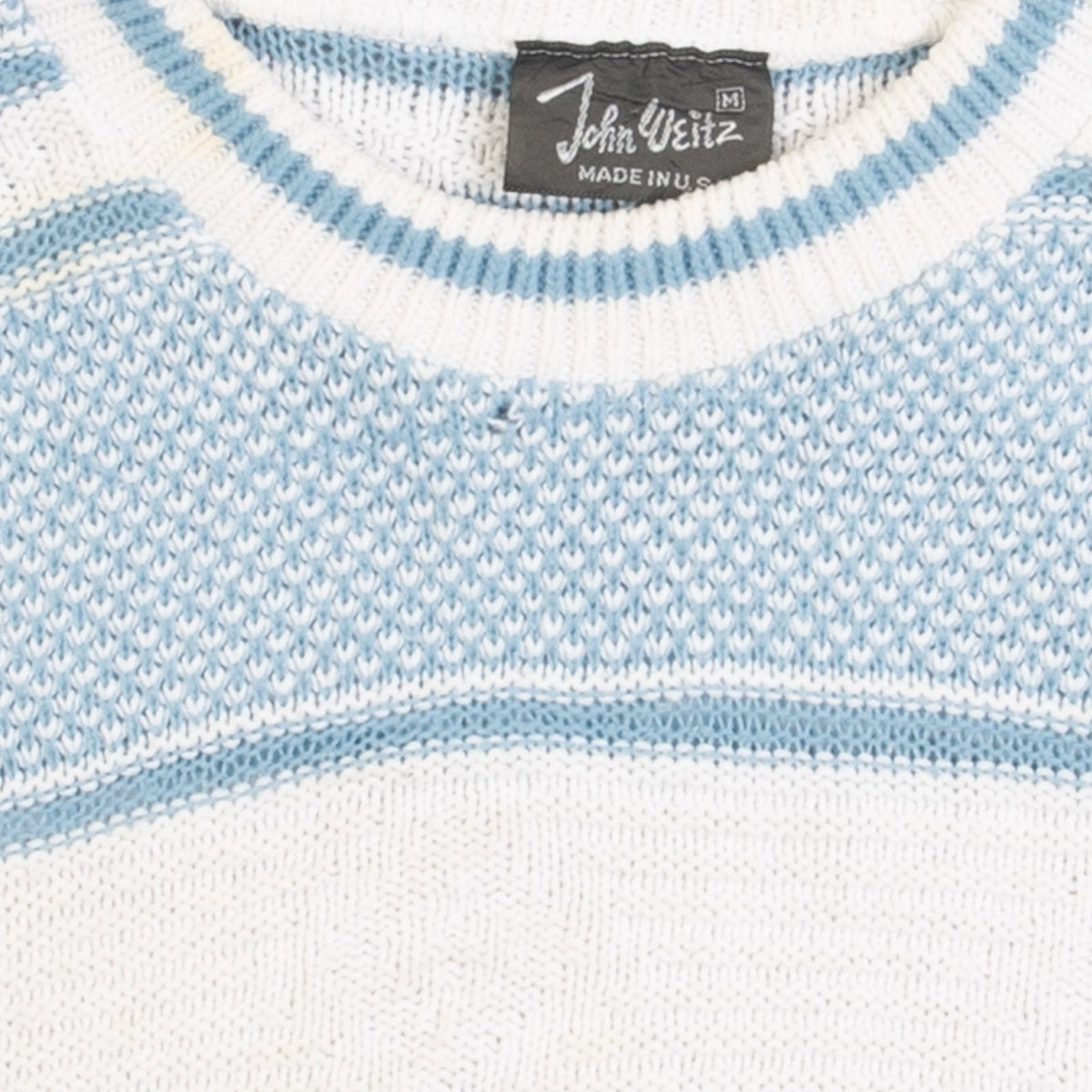 MEN'S VINTAGE 1990S STRIPED STRUCTURED KNITTED JUMPER - MEDIUM