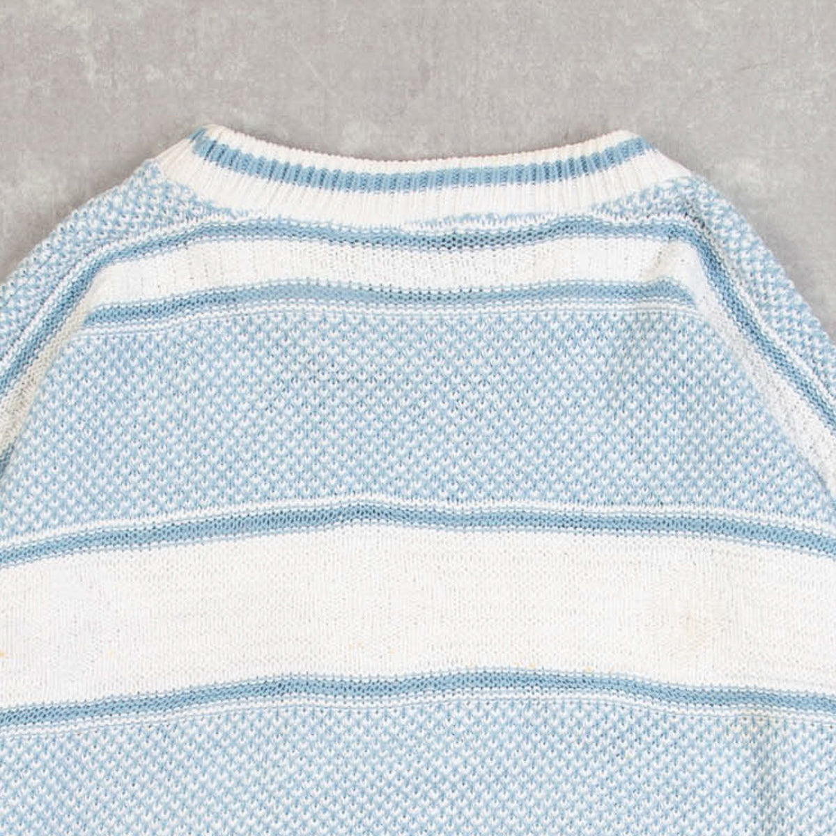 MEN'S VINTAGE 1990S STRIPED STRUCTURED KNITTED JUMPER - MEDIUM