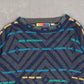 MEN'S VINTAGE 1980S PATTERNED KNITTED JUMPER - LARGE