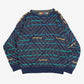 MEN'S VINTAGE 1980S PATTERNED KNITTED JUMPER - LARGE