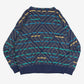 MEN'S VINTAGE 1980S PATTERNED KNITTED JUMPER - LARGE