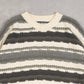 MEN'S VINTAGE 1990S STRIPED STRUCTURED KNITTED JUMPER - LARGE
