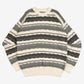 MEN'S VINTAGE 1990S STRIPED STRUCTURED KNITTED JUMPER - LARGE
