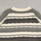 MEN'S VINTAGE 1990S STRIPED STRUCTURED KNITTED JUMPER - LARGE