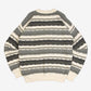 MEN'S VINTAGE 1990S STRIPED STRUCTURED KNITTED JUMPER - LARGE