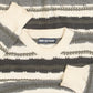 MEN'S VINTAGE 1990S STRIPED STRUCTURED KNITTED JUMPER - LARGE