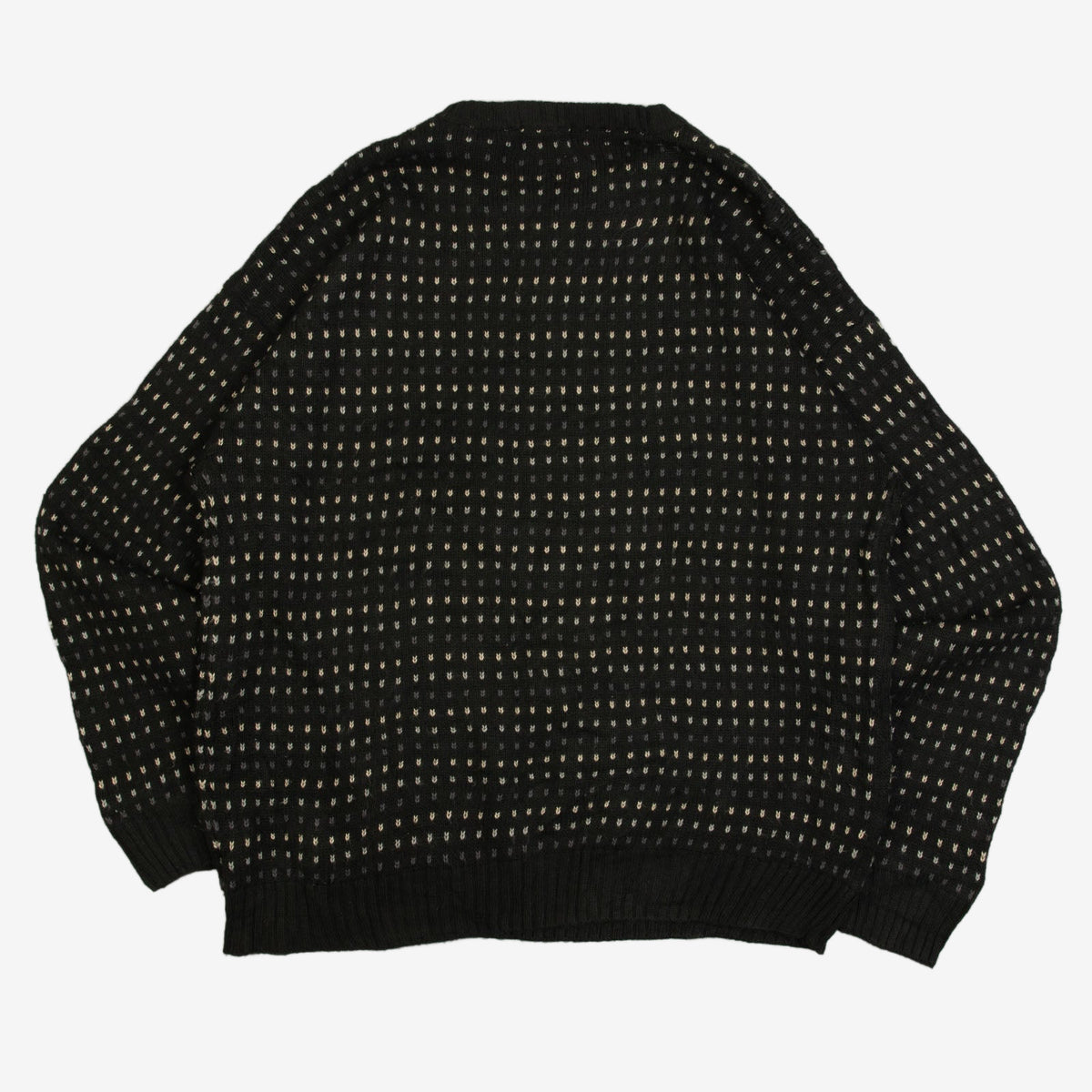 MEN'S VINTAGE 1990S DOTTED PATTERNED KNITTED JUMPER - X-LARGE