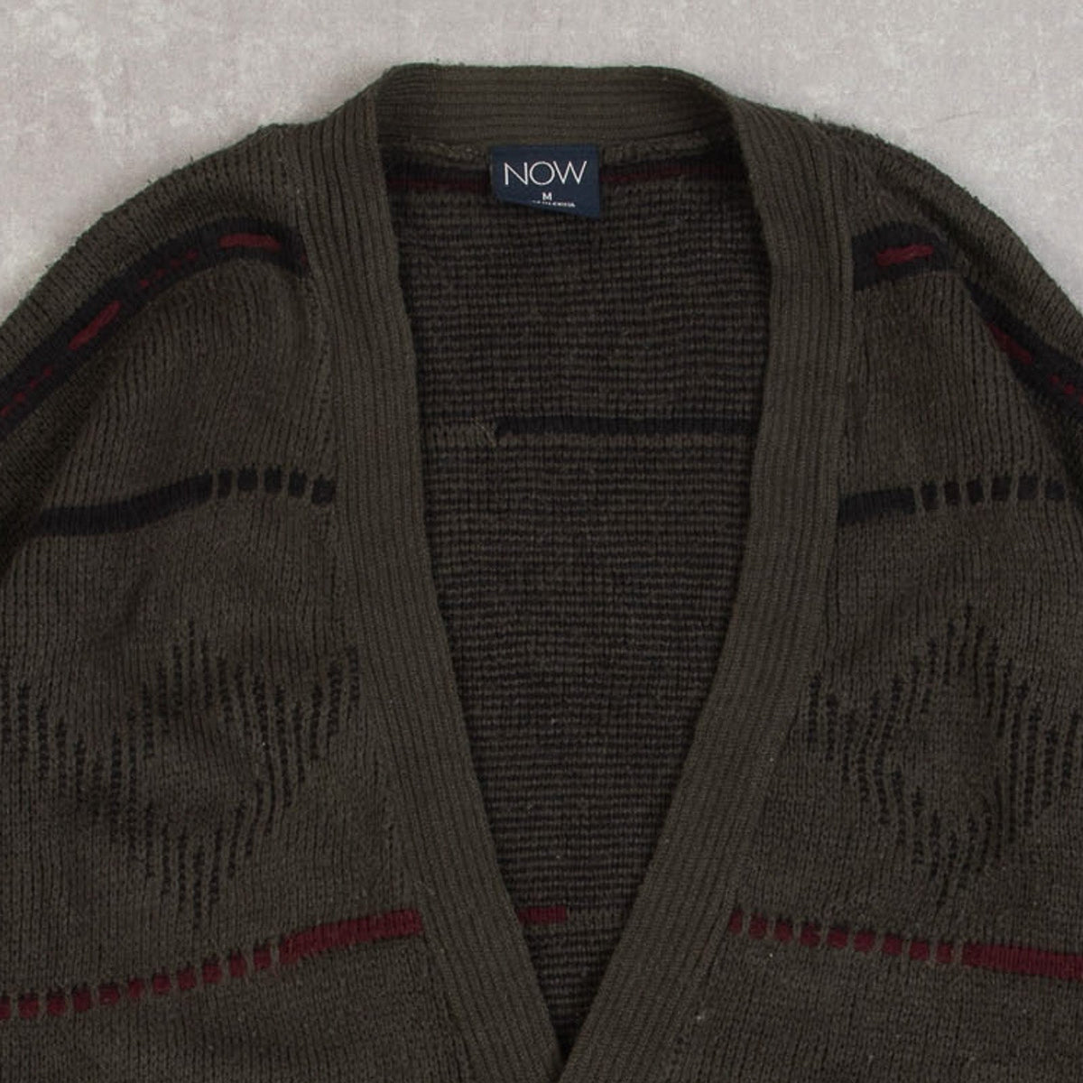 MEN'S VINTAGE 1990S STRIPED KNITTED CARDIGAN - MEDIUM