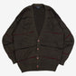 MEN'S VINTAGE 1990S STRIPED KNITTED CARDIGAN - MEDIUM