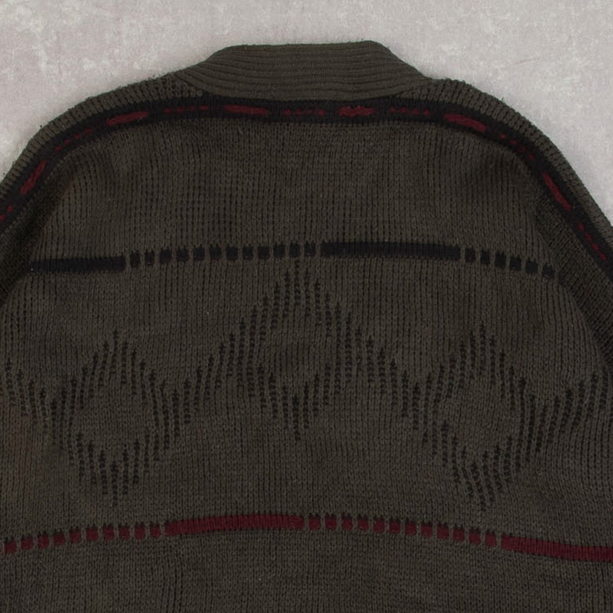 MEN'S VINTAGE 1990S STRIPED KNITTED CARDIGAN - MEDIUM