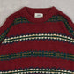 MEN'S VINTAGE 1990S STRIPED STRUCTURED KNITTED JUMPER - MEDIUM TALL