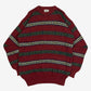 MEN'S VINTAGE 1990S STRIPED STRUCTURED KNITTED JUMPER - MEDIUM TALL