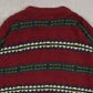 MEN'S VINTAGE 1990S STRIPED STRUCTURED KNITTED JUMPER - MEDIUM TALL