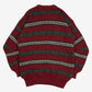 MEN'S VINTAGE 1990S STRIPED STRUCTURED KNITTED JUMPER - MEDIUM TALL