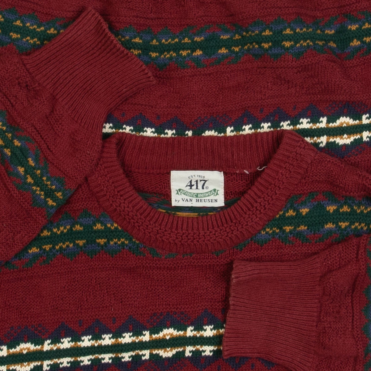 MEN'S VINTAGE 1990S STRIPED STRUCTURED KNITTED JUMPER - MEDIUM TALL