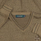 MEN'S VINTAGE 1990S PATTERNED V-NECK KNITTED JUMPER - XX-LARGE