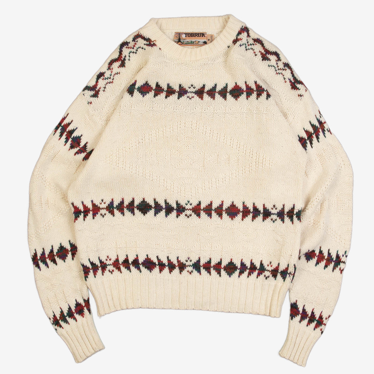MEN'S VINTAGE 1990S STRUCTURED KNITTED JUMPER - MEDIUM
