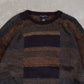 MEN'S VINTAGE 1990S PATTERNEF KNITTED JUMPER - LARGE