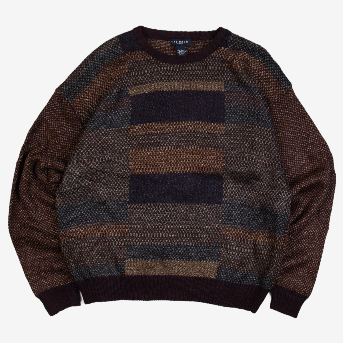 MEN'S VINTAGE 1990S PATTERNEF KNITTED JUMPER - LARGE