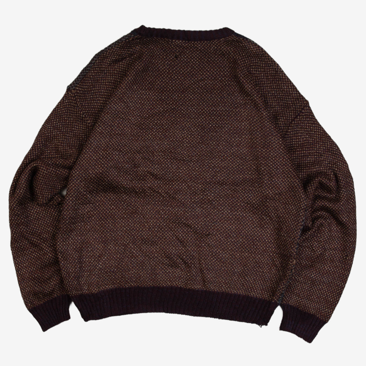 MEN'S VINTAGE 1990S PATTERNEF KNITTED JUMPER - LARGE