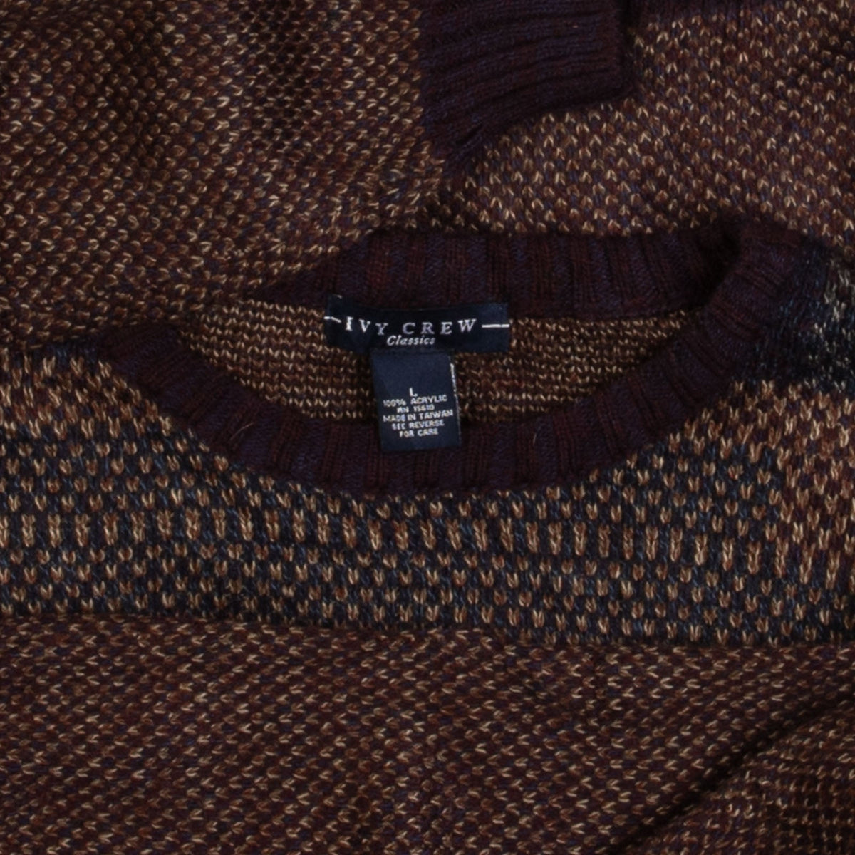 MEN'S VINTAGE 1990S PATTERNEF KNITTED JUMPER - LARGE