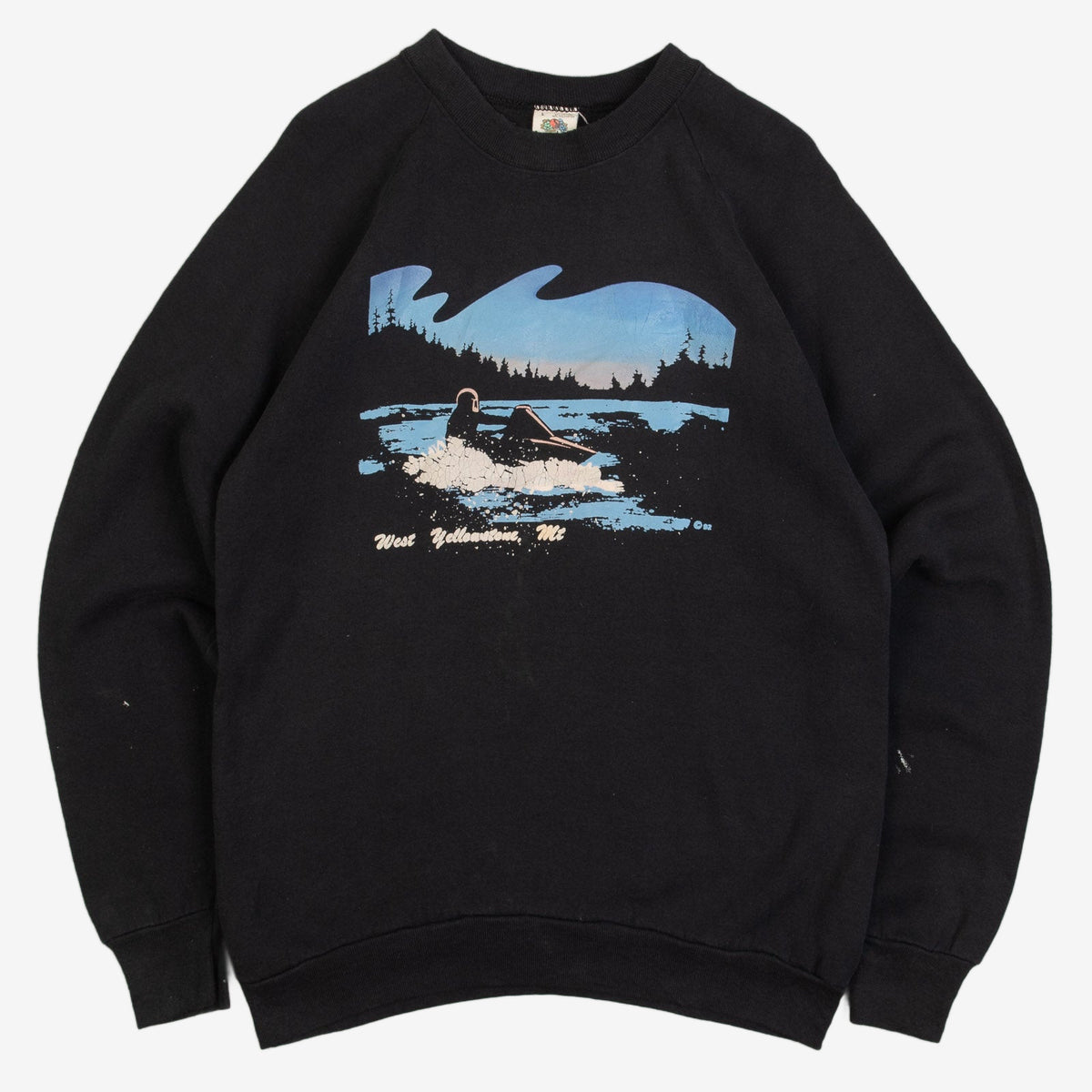 MEN'S VINTAGE 1980S WEST YELLOWSTONE RAGLAN SWEATSHIRT - LARGE