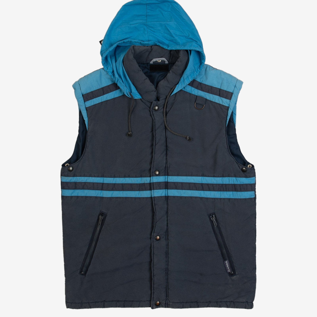 MEN'S VINTAGE 1990S VOLVO HOODED GILET JACKET - LARGE