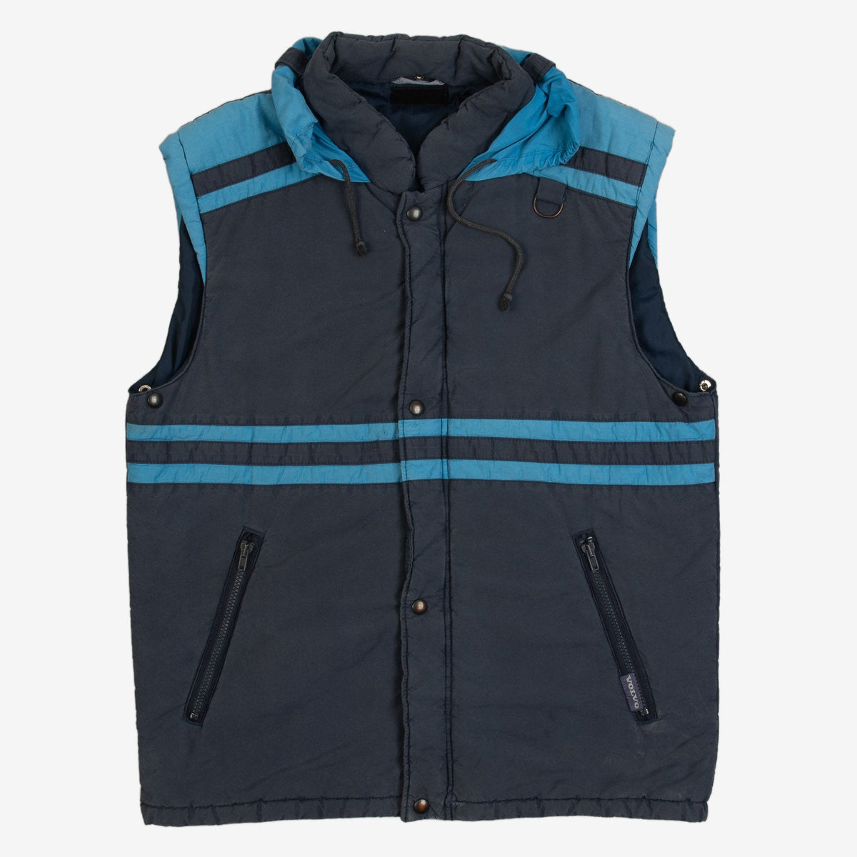MEN'S VINTAGE 1990S VOLVO HOODED GILET JACKET - LARGE