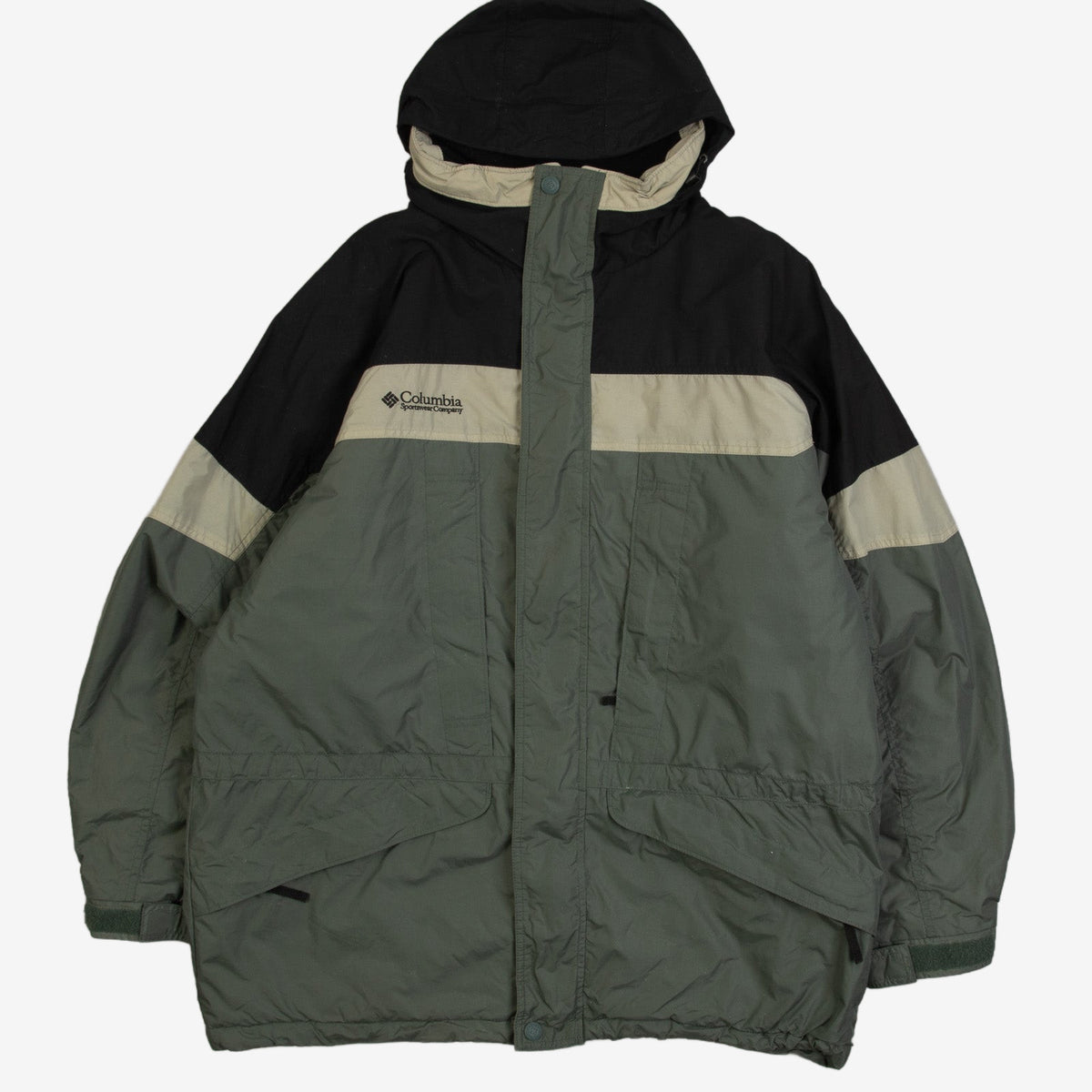 MEN'S VINTAGE COLUMBIA HOODED JACKET - LARGE