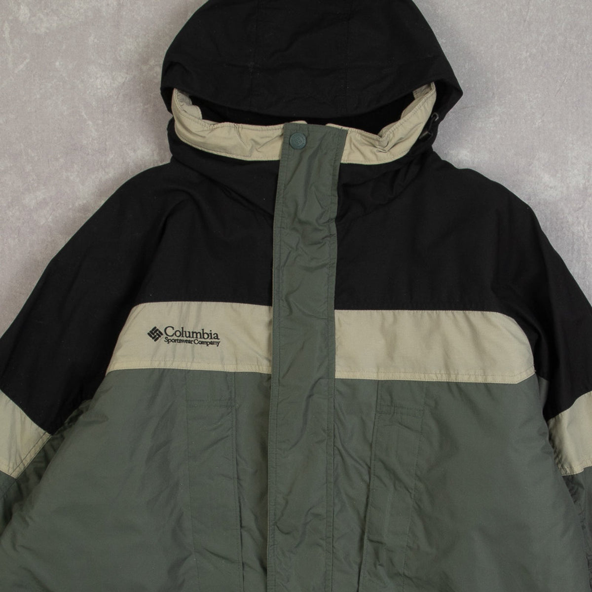 MEN'S VINTAGE COLUMBIA HOODED JACKET - LARGE