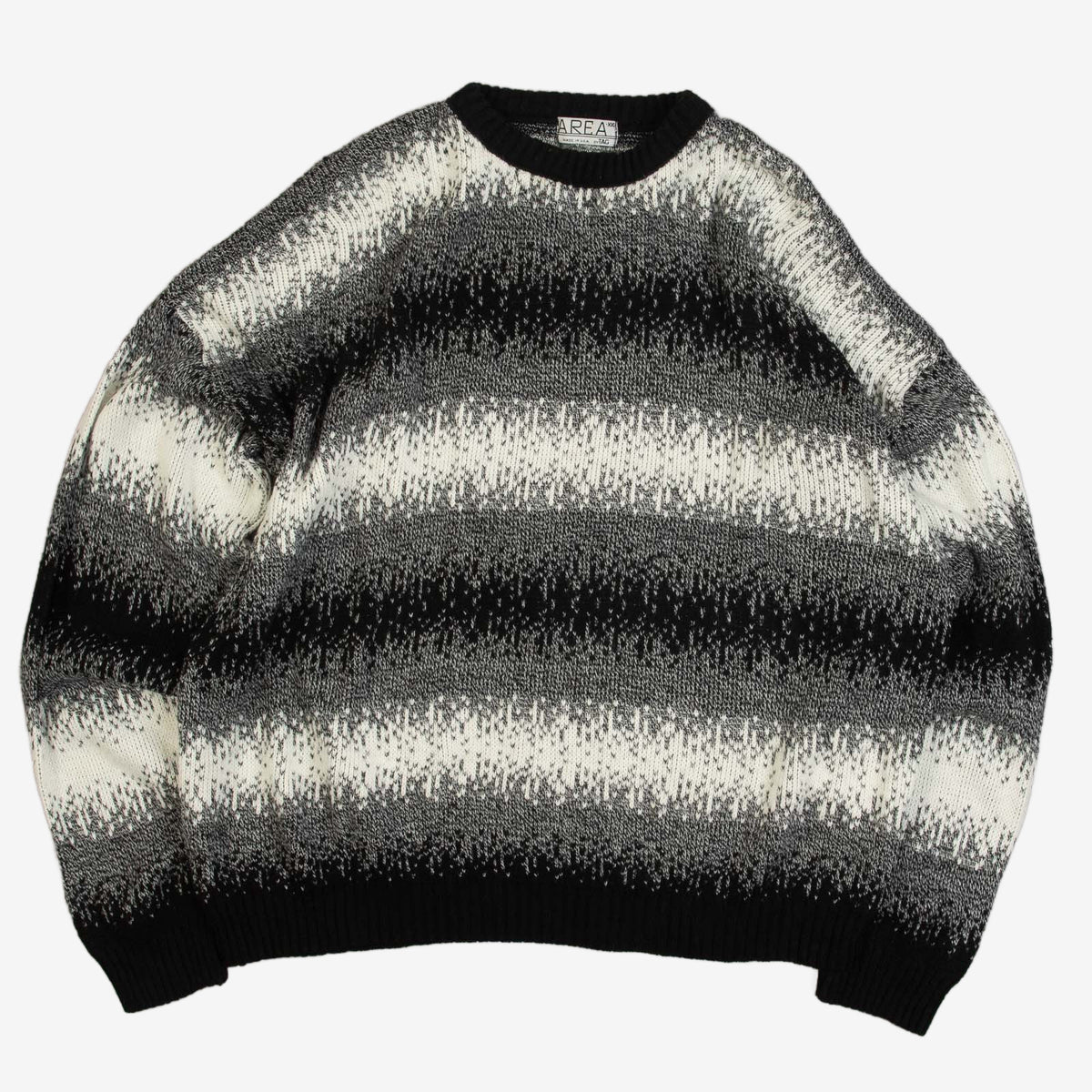 MEN'S VINTAGE 1980S PATTERNED KNITTED JUMPER - XX-LARGE