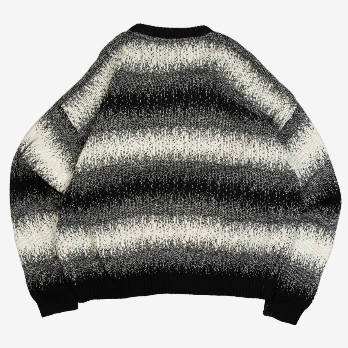 MEN'S VINTAGE 1980S PATTERNED KNITTED JUMPER - XX-LARGE