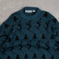 MEN'S VINTAGE SKI PATTERNED KNITTED JUMPER - X-LARGE