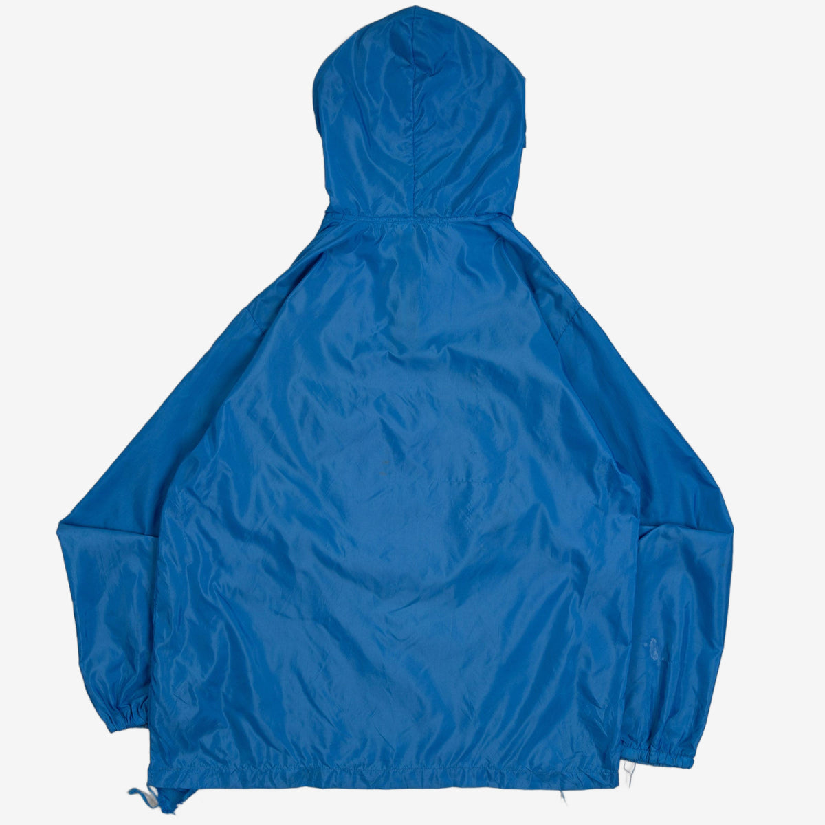 MEN'S VINTAGE 1980S BLANK HOODED PULLOVER ANORAK JACKET - MEDIUM