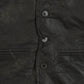 MEN'S VINTAGE 1990S LEATHER GILET VEST JACKET - X-LARGE