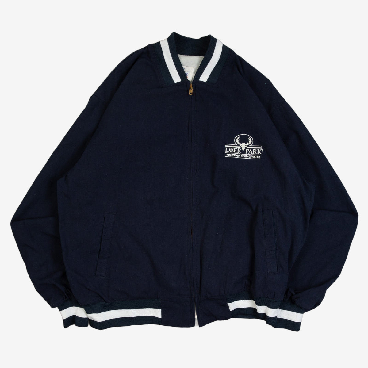 MEN'S VINTAGE 1980S DEER PARK VARSITY BOMBER JACKET - X-LARGE