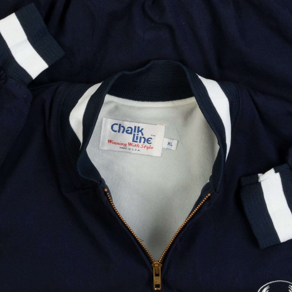 MEN'S VINTAGE 1980S DEER PARK VARSITY BOMBER JACKET - X-LARGE