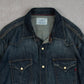 MEN'S VINTAGE 1990S DENIM WESTERN SHIRT - LARGE