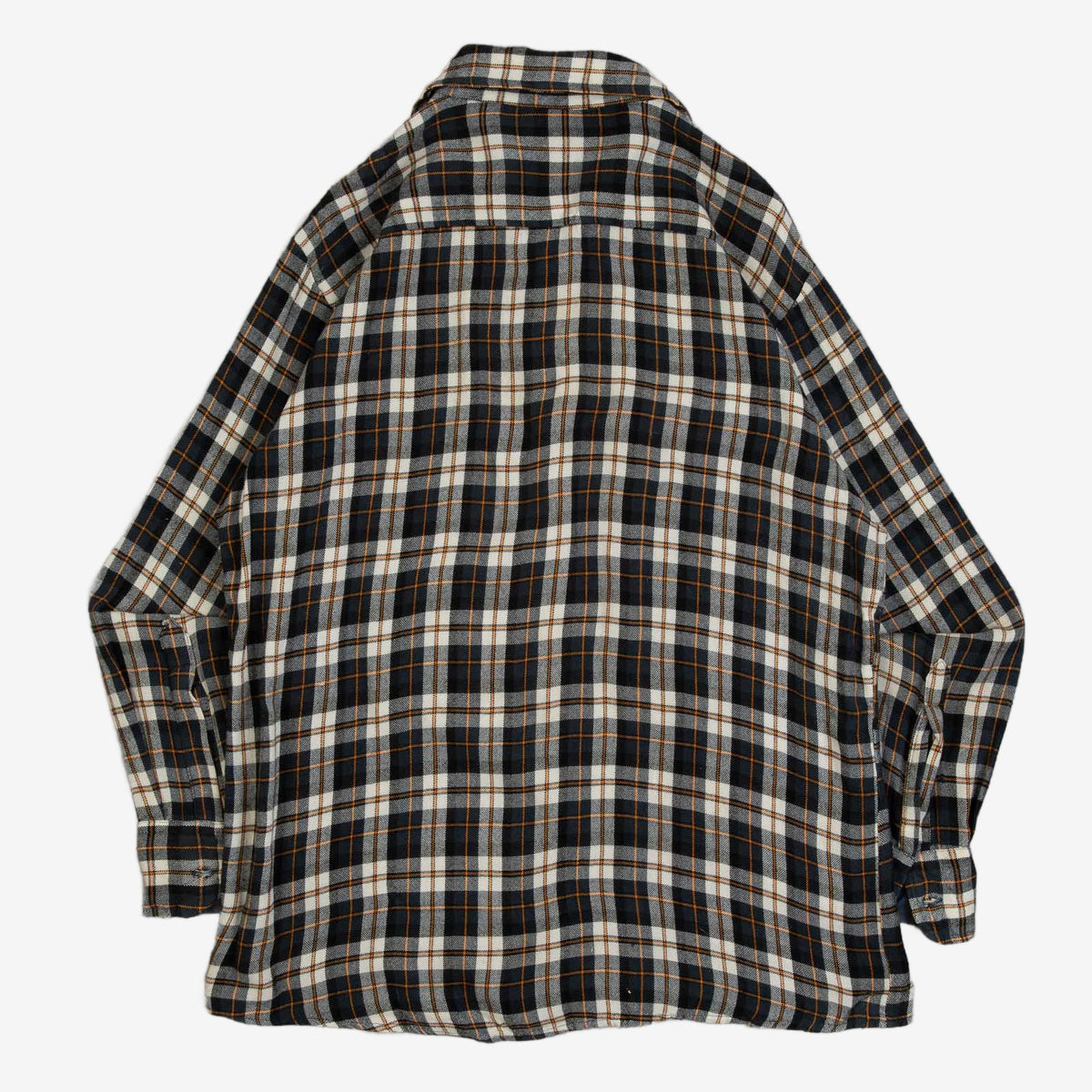 MEN'S VINTAGE 1980S WOOL STYLE CHECKED SHIRT - LARGE