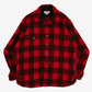 MEN'S VINTAGE 1990S WOOL CHECKED CPO SHIRT - LARGE