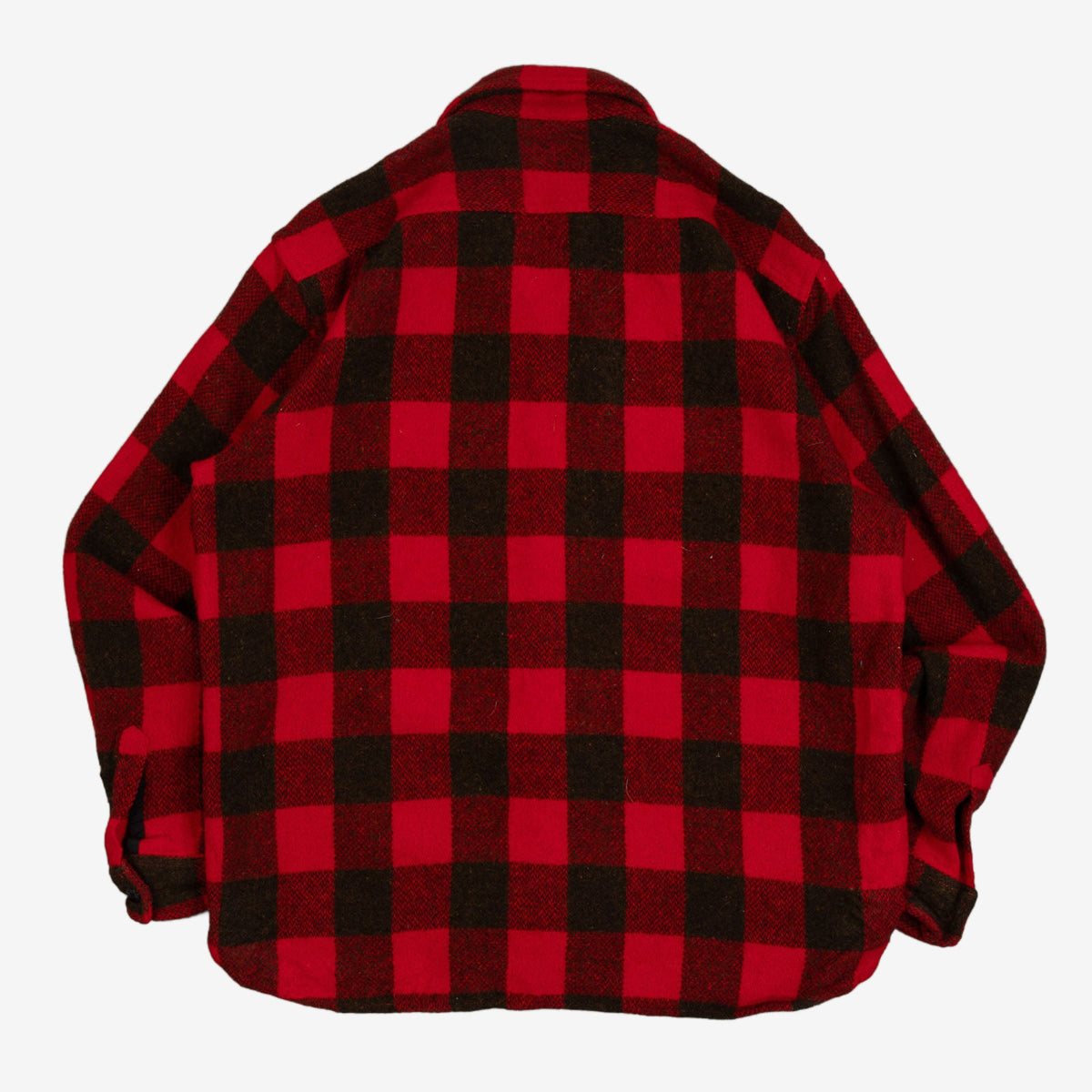 MEN'S VINTAGE 1990S WOOL CHECKED CPO SHIRT - LARGE