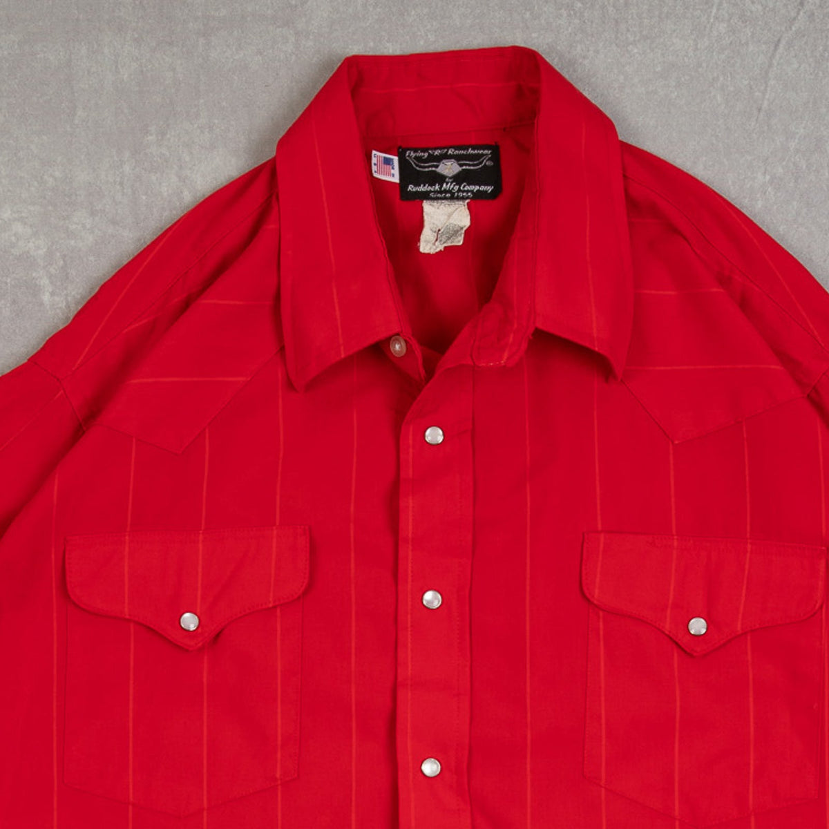 MEN'S VINTAGE 1980S STRIPED WESTERN SHIRT - LARGE