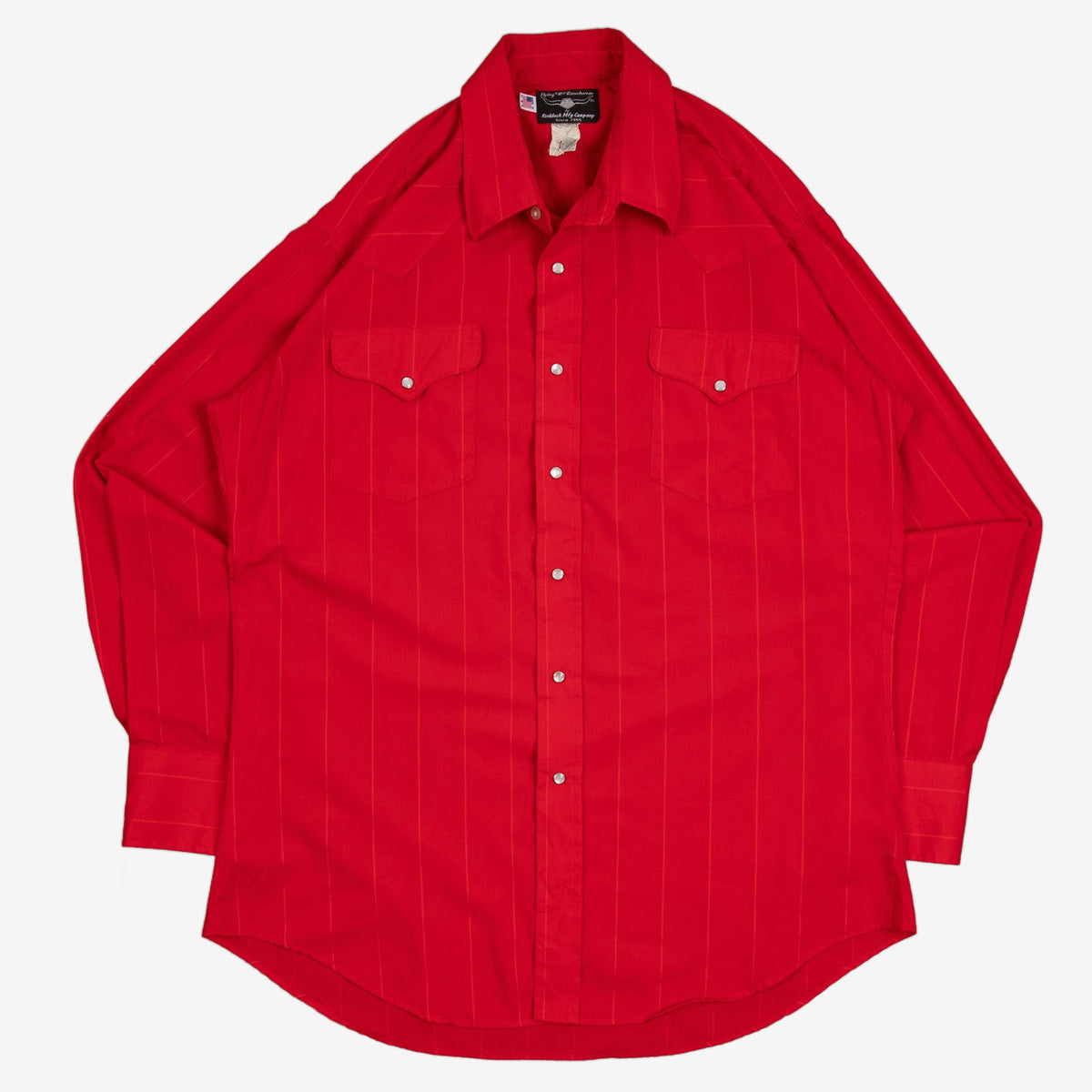 MEN'S VINTAGE 1980S STRIPED WESTERN SHIRT - LARGE