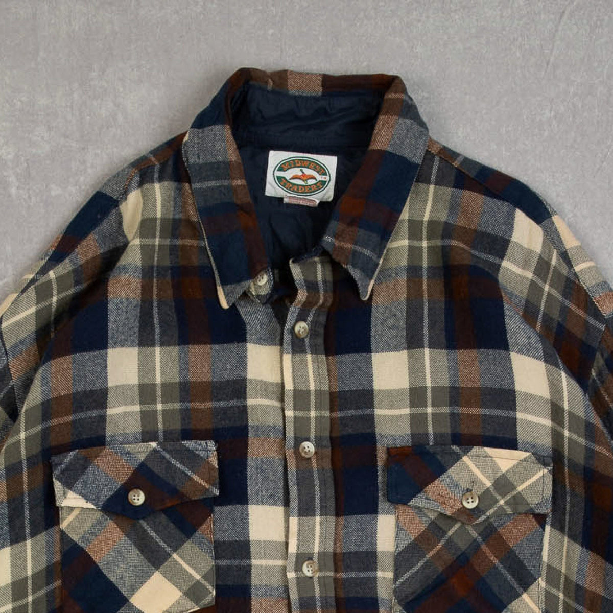 MEN'S VINTAGE 1990S WOOL STYLE CHECKED SHIRT - X-LARGE
