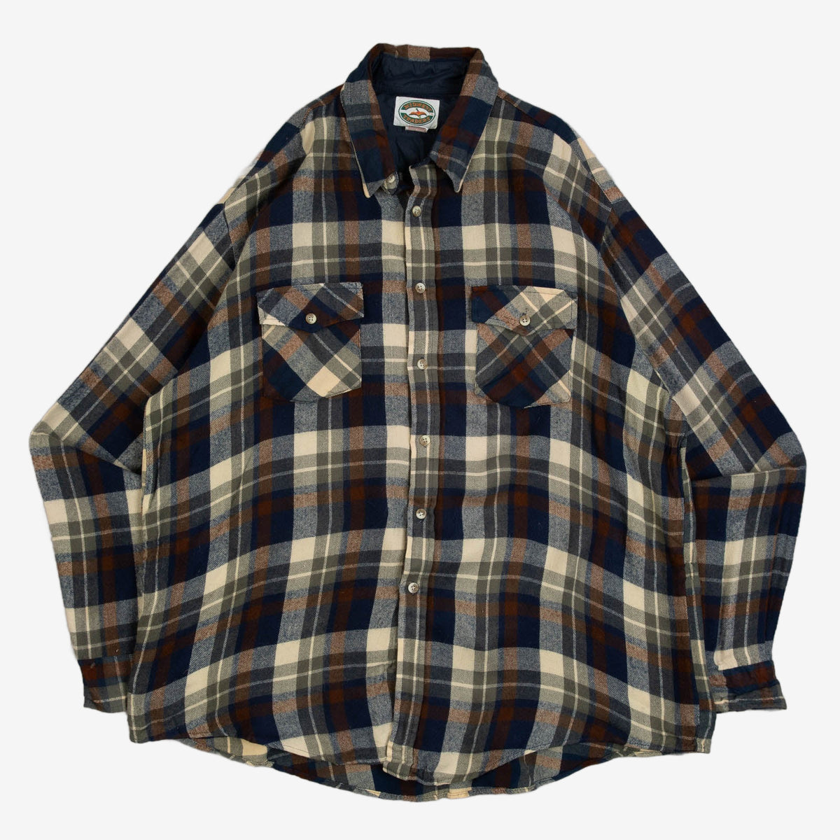 MEN'S VINTAGE 1990S WOOL STYLE CHECKED SHIRT - X-LARGE