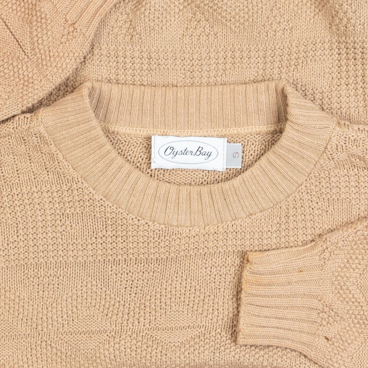 MEN'S VINTAGE 1980S STRUCTURED KNITTED JUMPER - SMALL